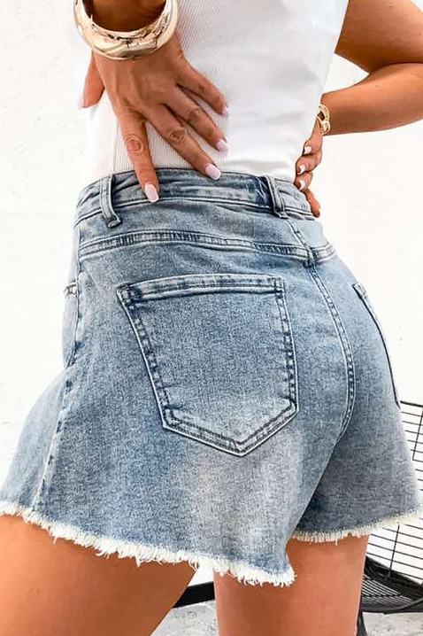 KERYNA női farmer rövidnadrág letisztult dizájnnal, Szín: denim, IVET.HU - A te online butikod.