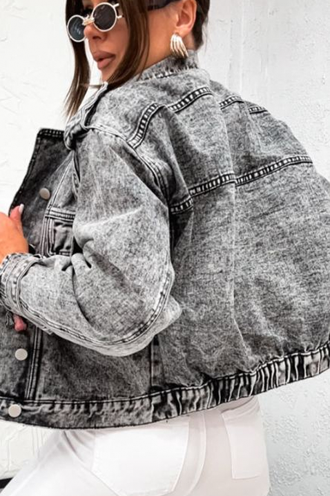 RAVESA női farmerdzseki laza szabással, kopott hatással, Szín: denim, IVET.HU - A te online butikod.