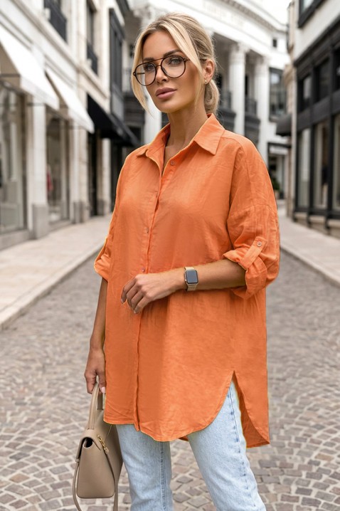 LONELIA ORANGE túlméretezett női ing letisztult és laza szabással, Szín: narancssárga, IVET.HU - A te online butikod.