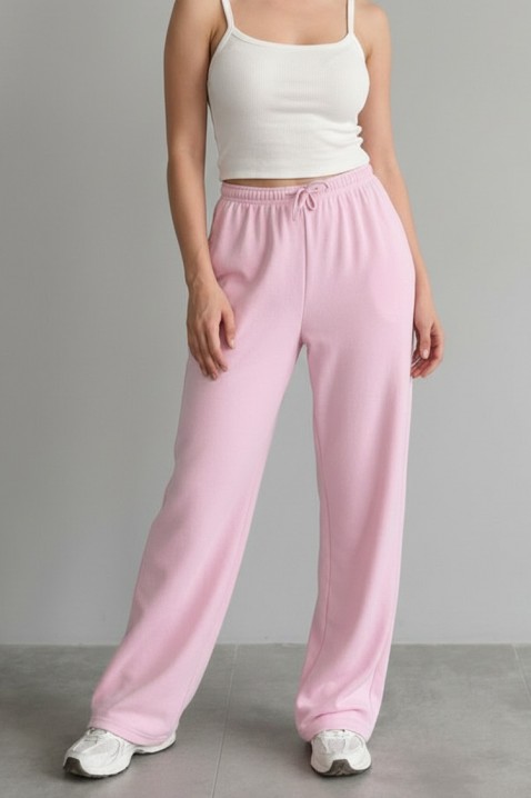 MIRAVELA PINK női bő nadrág húzózsinórral és laza szabással, Szín: rózsaszín, IVET.HU - A te online butikod.