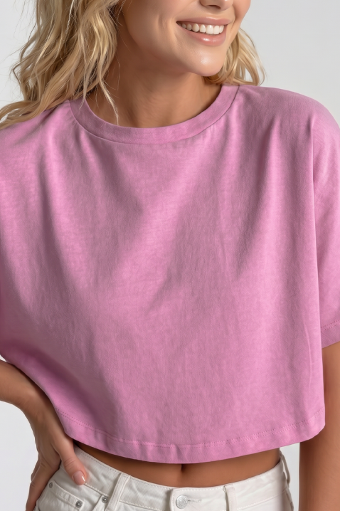 VITAMA PINK női rövid póló minimalista dizájnnal, Szín: rózsaszín, IVET.HU - A te online butikod.