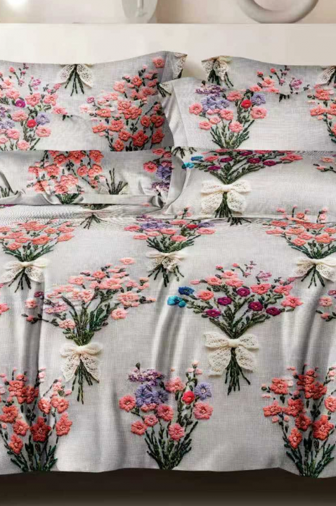 NESIMA 200x220 cm stílusos, négyrészes ágyneműgarnitúra virágmintával, Szín: multicolor, IVET.HU - A te online butikod.
