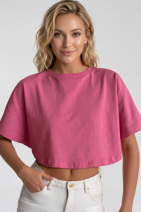VITAMA PINK női rövid póló minimalista dizájnnal, Szín: rózsaszín, IVET.HU - A te online butikod.