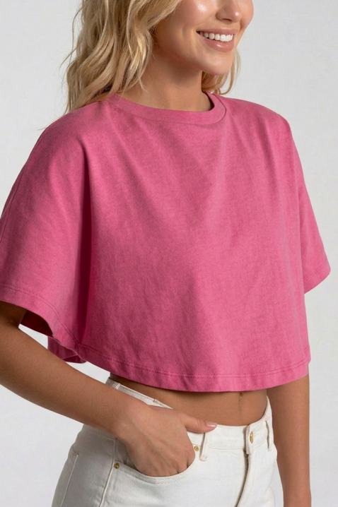 VITAMA PINK női rövid póló minimalista dizájnnal, Szín: rózsaszín, IVET.HU - A te online butikod.