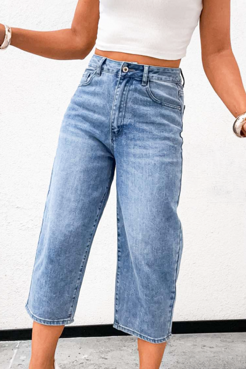 JIRADA női magas derekú farmer széles szárral, Szín: denim, IVET.HU - A te online butikod.