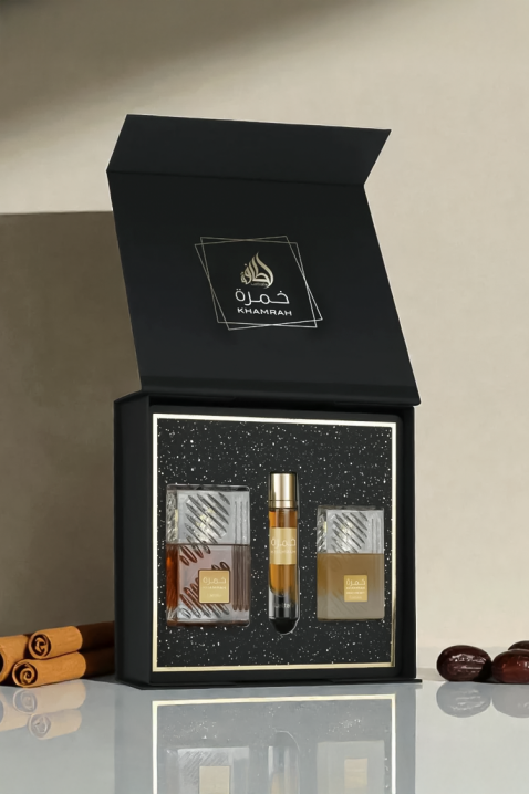 Lattafa Khamrah EDP 100 ml + EDP 12 ml + Hajpermet 50 ml unisex arab szettIVET.HU - A te online butikod.