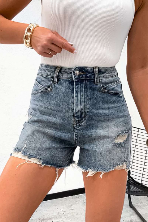 JOLYNA női magas derekú, szakadt hatású farmernadrág, Szín: denim, IVET.HU - A te online butikod.