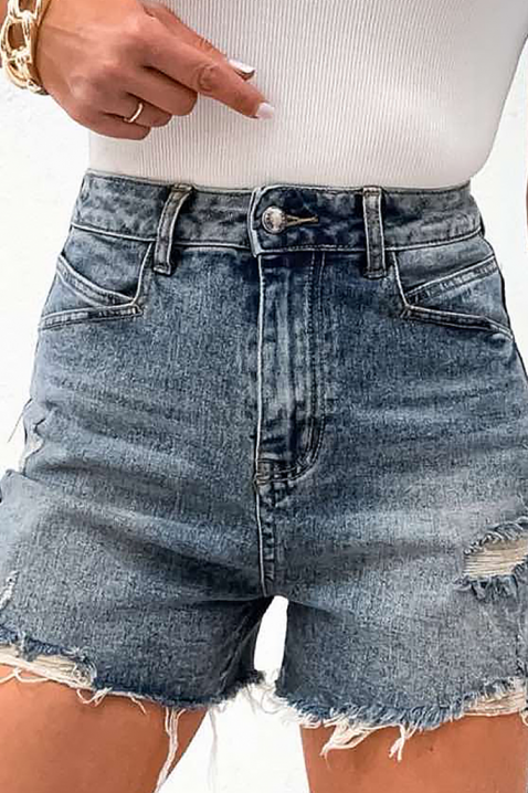 JOLYNA női magas derekú, szakadt hatású farmernadrág, Szín: denim, IVET.HU - A te online butikod.