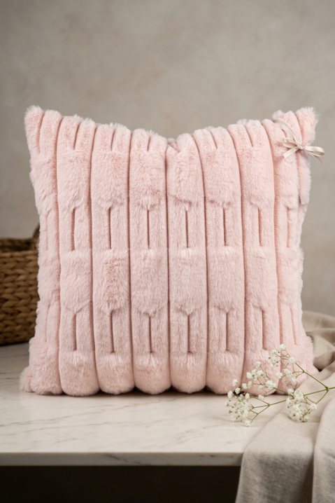 MARLENZA PINK domborművel 40x40 cm dekoratív párnahuzat, Szín: rózsaszín, IVET.HU - A te online butikod.