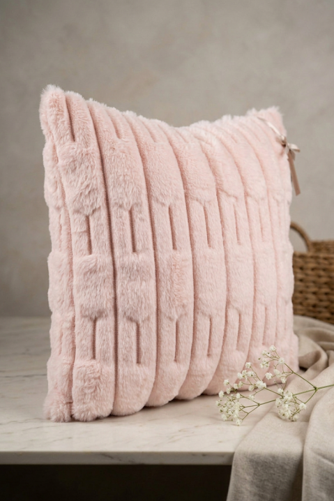 MARLENZA PINK domborművel 40x40 cm dekoratív párnahuzat, Szín: rózsaszín, IVET.HU - A te online butikod.