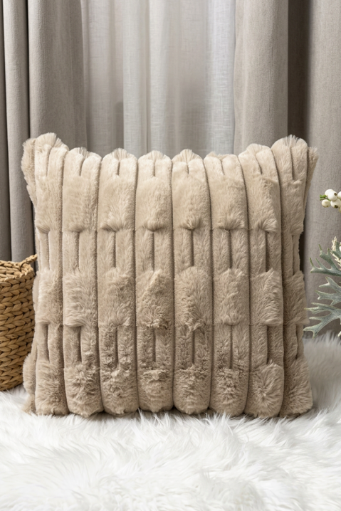 MARLENZA BEIGE domborművel 40x40 cm dekoratív párnahuzat, Szín: bézs, IVET.HU - A te online butikod.