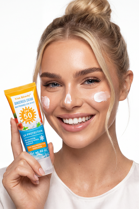 Kiss Beauty Watermelon Mint SPF 50 PA++++ Hidratáló és hűsítő fényvédő arcra és testreIVET.HU - A te online butikod.