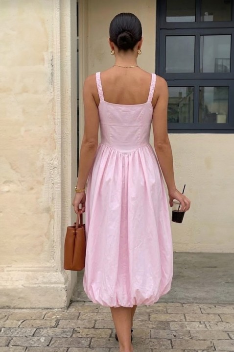 AVALIA PINK pasztell árnyalatú ballon midi ruha, Szín: rózsaszín, IVET.HU - A te online butikod.