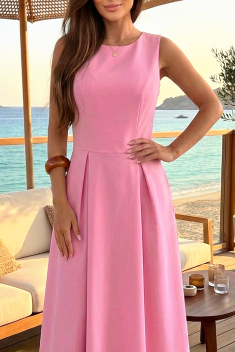 NELORDA PINK elegáns midi ruha bő sziluetttel, Szín: rózsaszín, IVET.HU - A te online butikod.