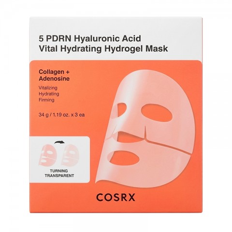 COSRX 5 PDRN Hyaluronic Acid Vital Hydrating Hydrogel Masks 34g * 3 dbIVET.HU - A te online butikod.
