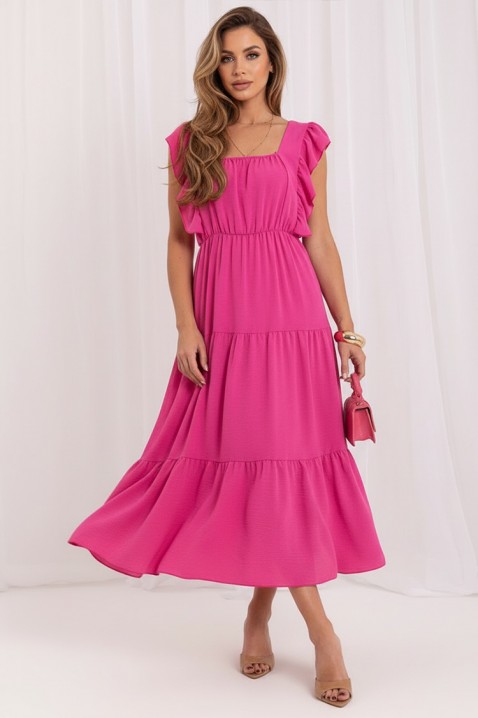 VILARENA FUCHSIA midi ruha fodros és laza szabássalIVET.HU - A te online butikod.