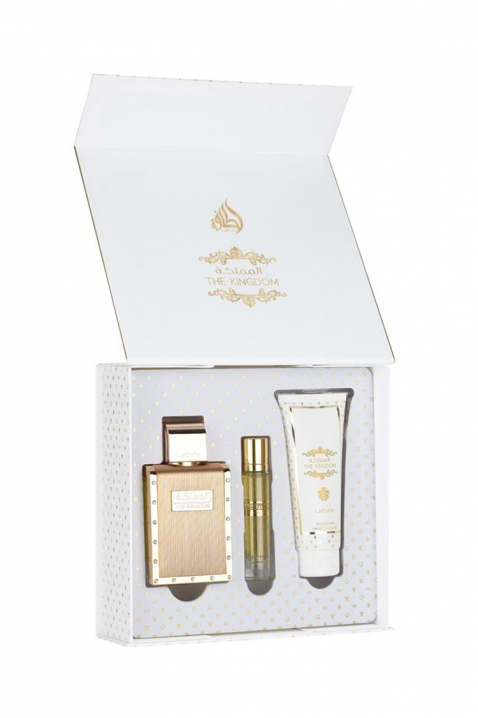 Lattafa The Kingdom Men EDP 100 ml + EDP 12 ml + tusfürdő 100 ml férfi arab szettIVET.HU - A te online butikod.