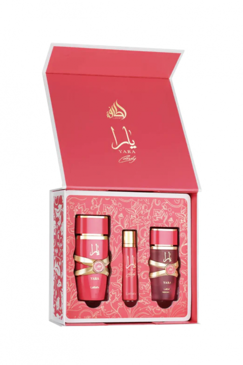 Lattafa Yara Candy EDP 100 ml + 12 ml EDP + hajpermet 50 ml női arab szettIVET.HU - A te online butikod.