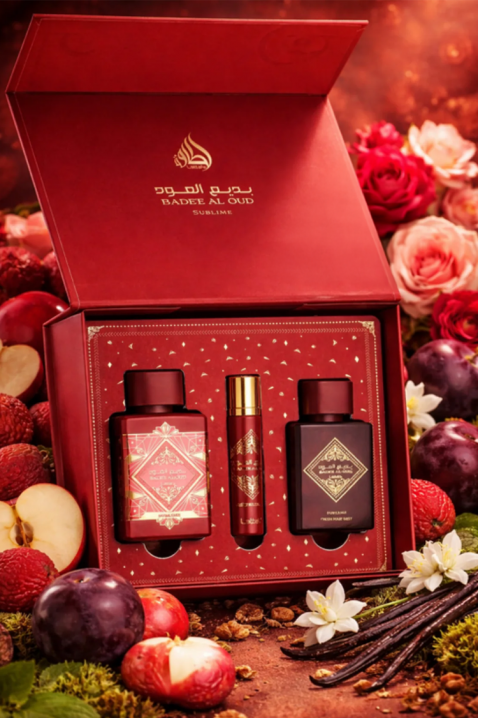Lattafa Bade`e Al Oud Sublime EDP 100 ml + 12 ml EDP + hajpermet 50 ml unisex arab szettIVET.HU - A te online butikod.
