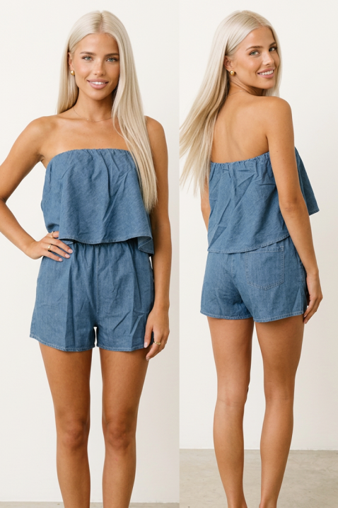 BRAVERY BLUE női szett könnyű farmer anyagból, lezser szabással, Szín: denim, IVET.HU - A te online butikod.