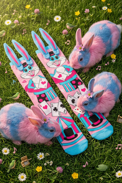 MAGIC BUNNY 3D nyuszis, puha fülű gyerek térdzokni, Szín: multicolor, IVET.HU - A te online butikod.