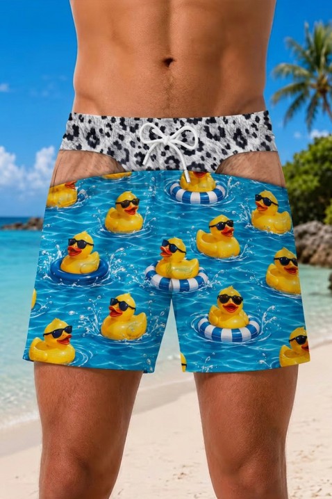 PATINO játékos férfi fürdőnadrág két részes hatású, kacsás mintával és slip fazonnal, Szín: multicolor, IVET.HU - A te online butikod.
