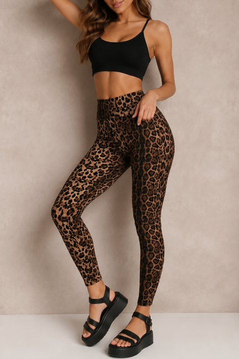 NANSITIA magas derekú, leopárdmintás női leggings, Szín: leopárdmintás, IVET.HU - A te online butikod.
