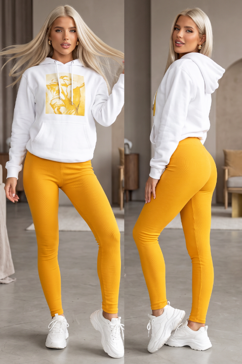 LARIMIA MUSTARD női testhezálló, magas derekú, elasztikus leggings, Szín: mustársárga, IVET.HU - A te online butikod.