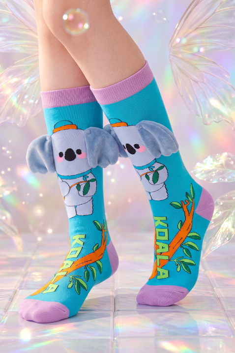 HAPPY KOALA 3D koala mintás, puha fülekkel díszített gyerek térdzokni, Szín: multicolor, IVET.HU - A te online butikod.