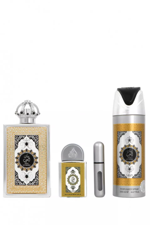 Férfi arab ajándékszett Lattafa King Of Arabia Edp 100 ml + Edp 20 ml + Dezodor 200 mlIVET.HU - A te online butikod.