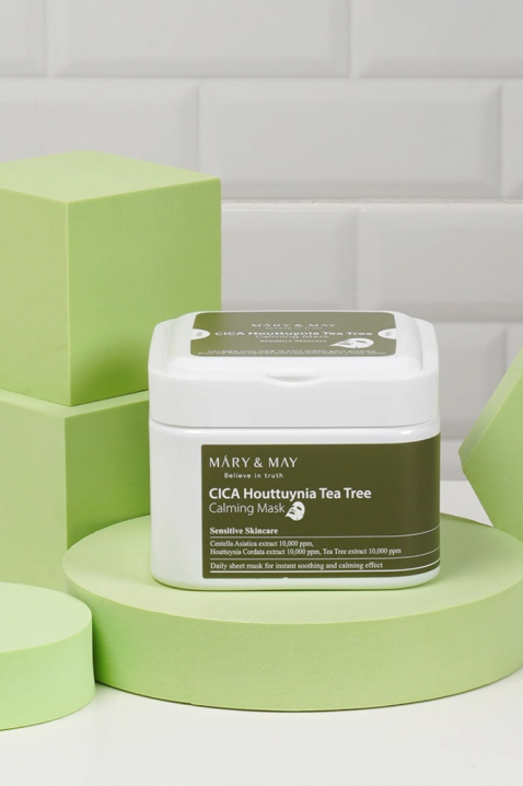 Mary&May Sheet Masks with Calming Effect CICA Houttuynia Tea Tree Calming Mask, 30 pcs * 40 mlIVET.HU - A te online butikod.
