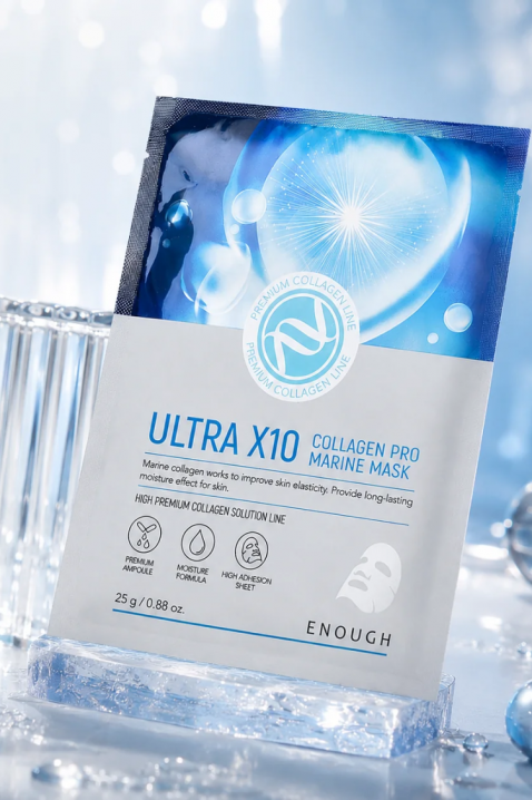 Enough Face sheet mask with collagen Ultra X10 Collagen Pro Marine Mask Pack, 1 pcsIVET.HU - A te online butikod.