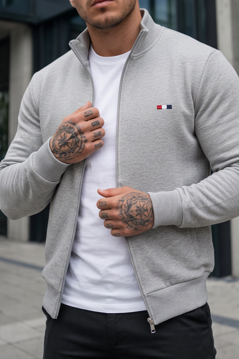 NORONO LIGHT GREY férfi kardigán, Szín: világosszürke, IVET.HU - A te online butikod.