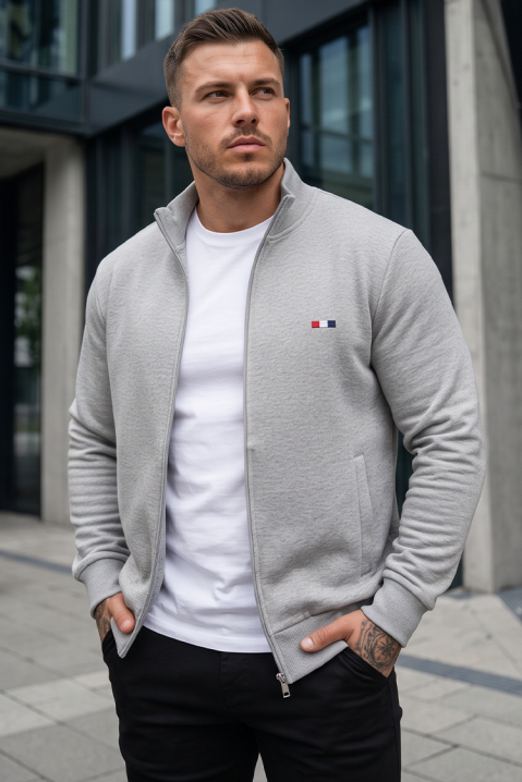 NORONO LIGHT GREY férfi kardigán, Szín: világosszürke, IVET.HU - A te online butikod.
