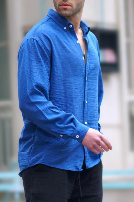 REVOLZO BLUE férfi ing
