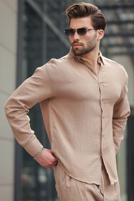 MIRVOLZO BEIGE férfi ing