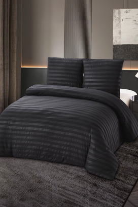 KRONESA FEKETE pamut ágyneműgarnitúra 200x220 cm - 3 darabos
