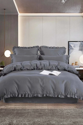 CANVELA SZÜRKE 200x220 cm pamut ágyneműgarnitúra - 4 darabos