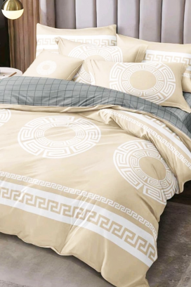 PLOHERA BÉZS 200x220 cm pamut ágyneműgarnitúra - 4 darabos