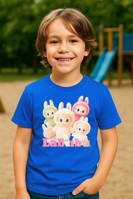 LABUBU KIDDY BLUE gyermek poló