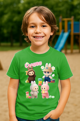 LABUBU TOYTOP GREEN gyermek poló