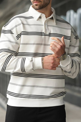 RELOFO WHITE férfi pulóver