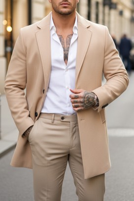 DERKEDO BEIGE férfi kabát