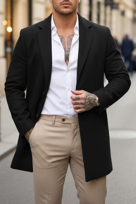 DERKEDO BLACK férfi kabát