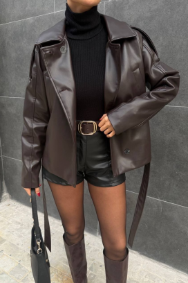 NEONZANA DARK BROWN kabát