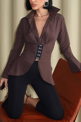 ZALORENA BROWN női blúz