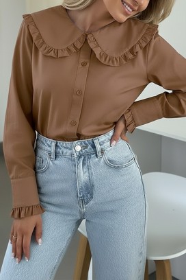 AFETINA BROWN női blúz