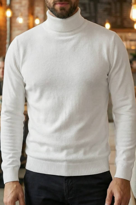 BENZEMO WHITE férfi pulóver