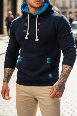 BOLTONO NAVY férfi pulóver