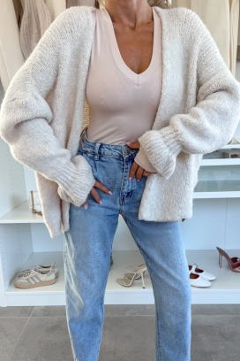 POLIMERDA ECRU kardigán